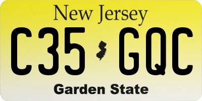 NJ license plate C35GQC