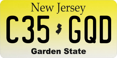 NJ license plate C35GQD