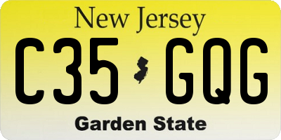 NJ license plate C35GQG
