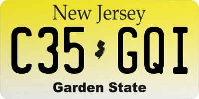 NJ license plate C35GQI