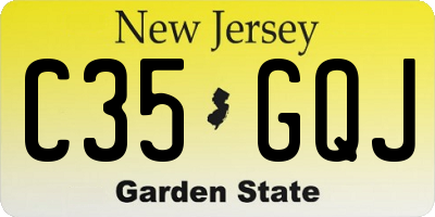 NJ license plate C35GQJ