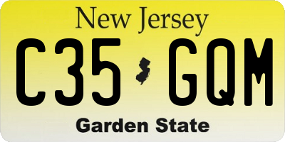 NJ license plate C35GQM