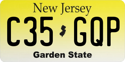 NJ license plate C35GQP