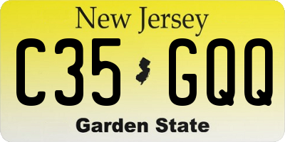 NJ license plate C35GQQ
