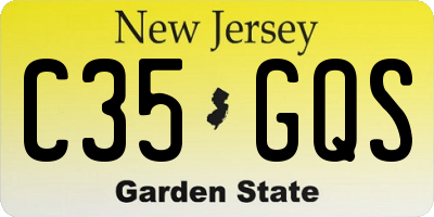 NJ license plate C35GQS