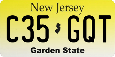 NJ license plate C35GQT