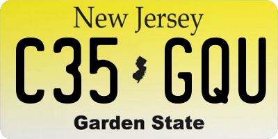 NJ license plate C35GQU