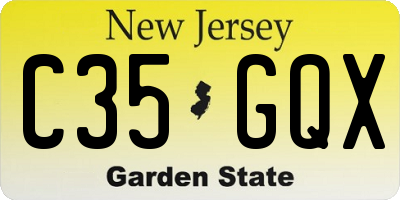 NJ license plate C35GQX