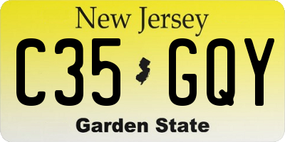 NJ license plate C35GQY