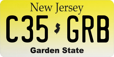 NJ license plate C35GRB