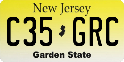 NJ license plate C35GRC