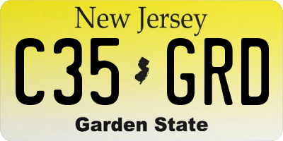 NJ license plate C35GRD