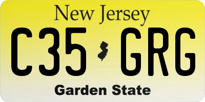 NJ license plate C35GRG