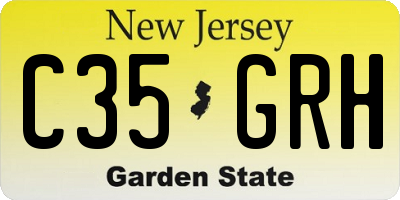 NJ license plate C35GRH