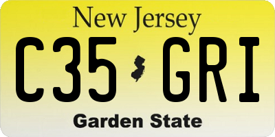 NJ license plate C35GRI