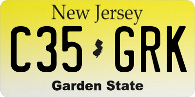 NJ license plate C35GRK