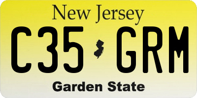 NJ license plate C35GRM
