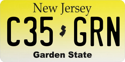 NJ license plate C35GRN