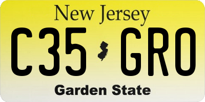 NJ license plate C35GRO