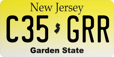 NJ license plate C35GRR