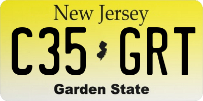 NJ license plate C35GRT