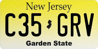 NJ license plate C35GRV