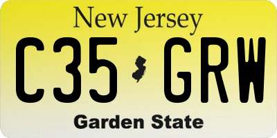 NJ license plate C35GRW