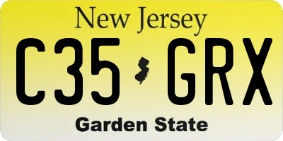NJ license plate C35GRX