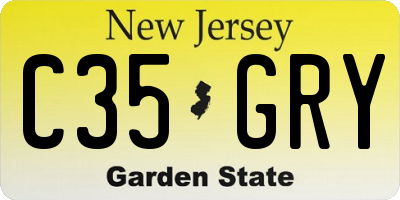 NJ license plate C35GRY