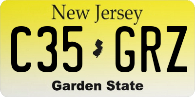 NJ license plate C35GRZ