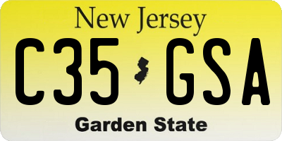 NJ license plate C35GSA