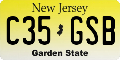 NJ license plate C35GSB