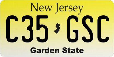 NJ license plate C35GSC