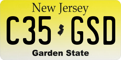 NJ license plate C35GSD
