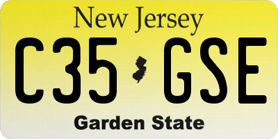 NJ license plate C35GSE