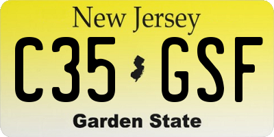 NJ license plate C35GSF