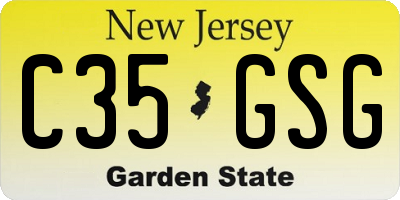 NJ license plate C35GSG