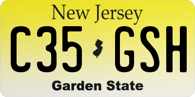 NJ license plate C35GSH
