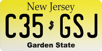 NJ license plate C35GSJ