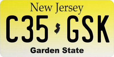 NJ license plate C35GSK