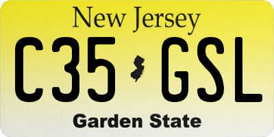 NJ license plate C35GSL