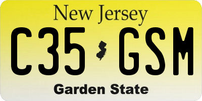 NJ license plate C35GSM