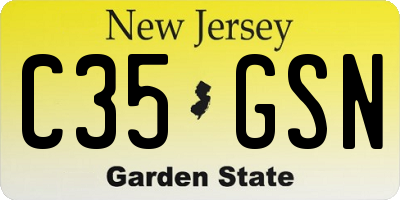 NJ license plate C35GSN
