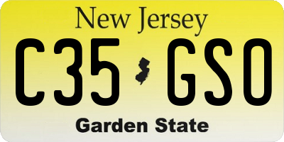 NJ license plate C35GSO