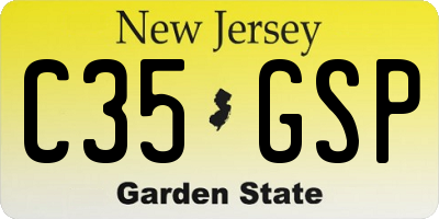 NJ license plate C35GSP