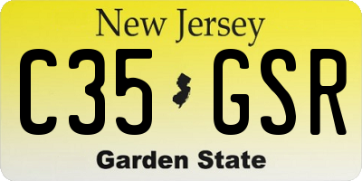 NJ license plate C35GSR