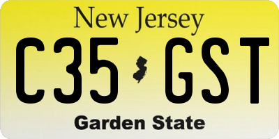 NJ license plate C35GST