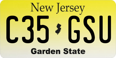 NJ license plate C35GSU