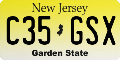 NJ license plate C35GSX