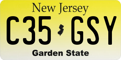 NJ license plate C35GSY
